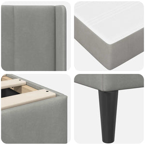 vidaXL Bed Frame with Mattress and Headboard Light Gray 80 x 200 cm Velvet