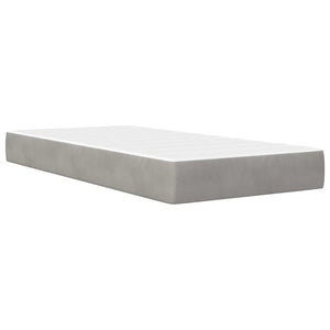 vidaXL Bed Frame with Mattress and Headboard Light Gray 80 x 200 cm Velvet