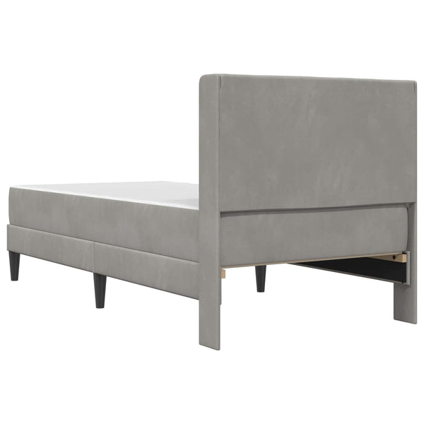 vidaXL Bed Frame with Mattress and Headboard Light Gray 80 x 200 cm Velvet