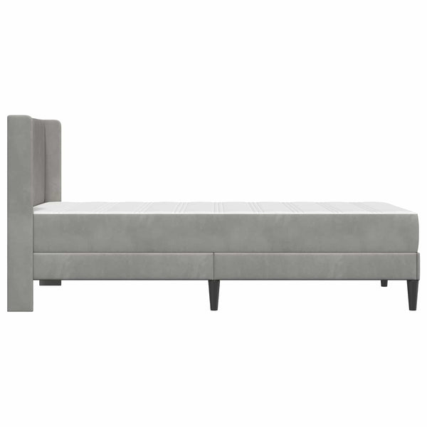 vidaXL Bed Frame with Mattress and Headboard Light Gray 80 x 200 cm Velvet