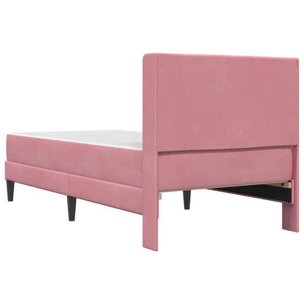 vidaXL Bed Frame with Mattress with Headboard Pink 80 x 200 cm Velvet