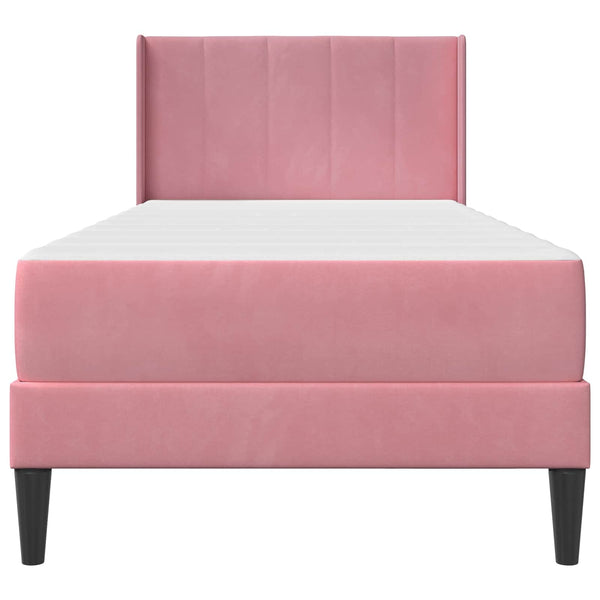 vidaXL Bed Frame with Mattress with Headboard Pink 80 x 200 cm Velvet