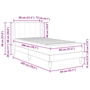 vidaXL Bed Frame with Mattress with Headboard Pink 80 x 200 cm Velvet