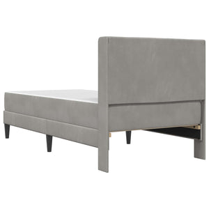 vidaXL Bed Frame with Mattress with Headboard Light Grey 90 x 190 cm Velvet