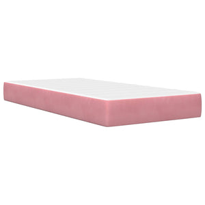 vidaXL Bed Frame with Mattress with Headboard Pink 90 x 190 cm Velvet