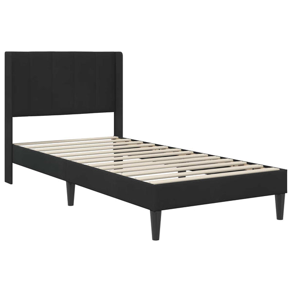 vidaXL Bed Frame with Mattress with Headboard Black 90 x 190 cm Velvet