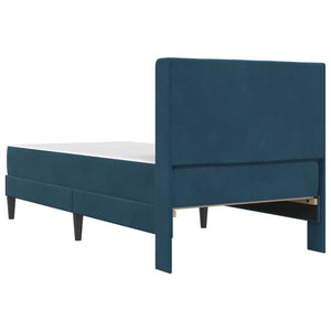 vidaXL Bed Frame with Mattress with Headboard Blue 90 x 190 cm Velvet