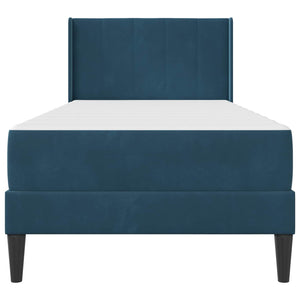 vidaXL Bed Frame with Mattress with Headboard Blue 90 x 190 cm Velvet
