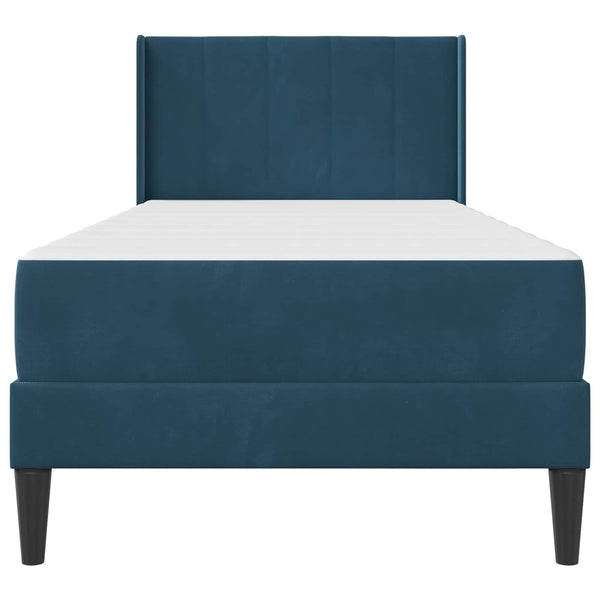 vidaXL Bed Frame with Mattress with Headboard Blue 90 x 190 cm Velvet