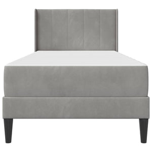 vidaXL Bed Frame with Mattress and Headboard Light Gray 90 x 200 cm Velvet