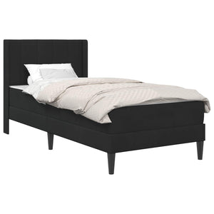 vidaXL Bed Frame with Mattress with Headboard Black 90 x 200 cm Velvet