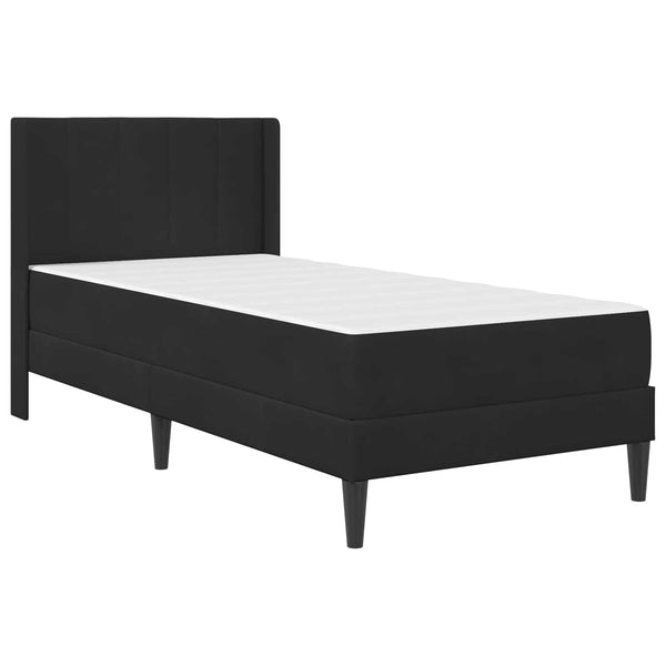 vidaXL Bed Frame with Mattress with Headboard Black 90 x 200 cm Velvet
