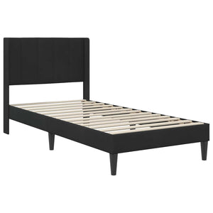 vidaXL Bed Frame with Mattress with Headboard Black 90 x 200 cm Velvet