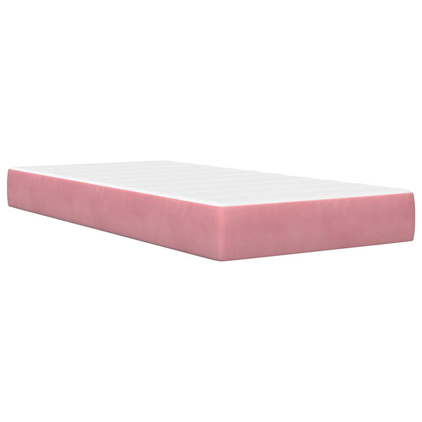 vidaXL Bed Frame with Mattress with Headboard Pink 100 x 200 cm Velvet