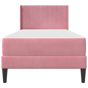 vidaXL Bed Frame with Mattress with Headboard Pink 100 x 200 cm Velvet