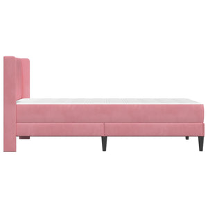 vidaXL Bed Frame with Mattress with Headboard Pink 100 x 200 cm Velvet