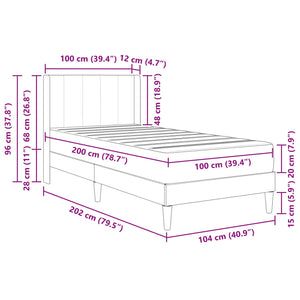 vidaXL Bed Frame with Mattress with Headboard Pink 100 x 200 cm Velvet