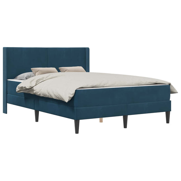 vidaXL Bed Frame with Mattress and Headboard Blue 120 x 190 cm Velvet