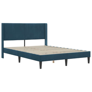 vidaXL Bed Frame with Mattress and Headboard Blue 120 x 190 cm Velvet
