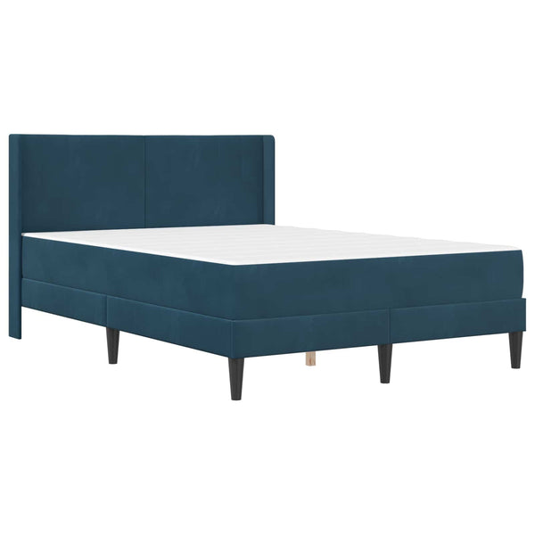 vidaXL Bed Frame with Mattress and Headboard Blue 120 x 200 cm Velvet