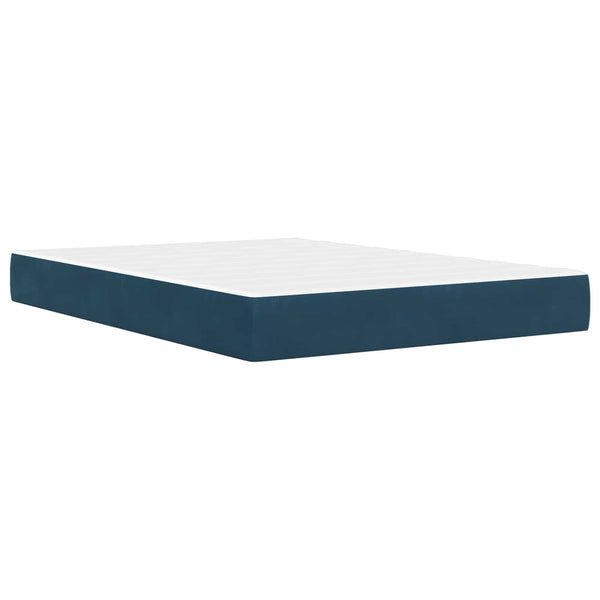 vidaXL Bed Frame with Mattress and Headboard Blue 120 x 200 cm Velvet