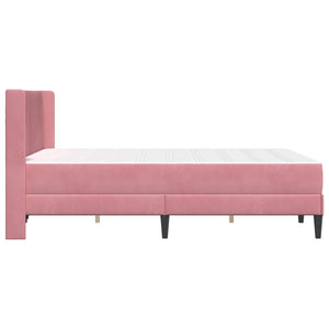 vidaXL Bed Frame with Mattress and Headboard Pink 140 x 190 cm Velvet
