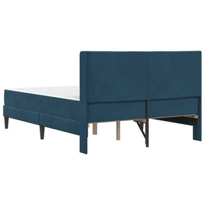 vidaXL Bed Frame with Mattress and Headboard Blue 140 x 190 cm Velvet