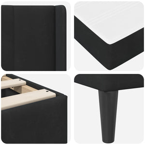 vidaXL Bed Frame with Mattress with Headboard Black 160 x 200 cm Velvet