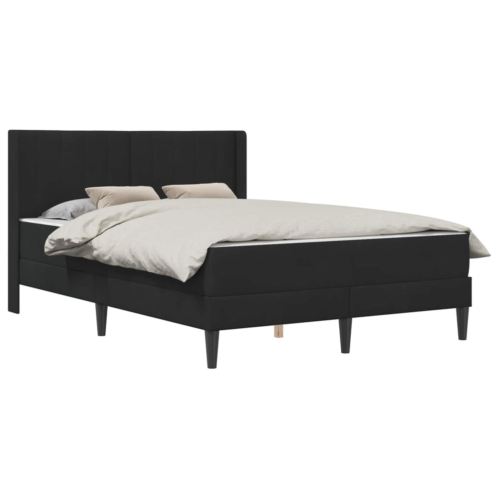 vidaXL Bed Frame with Mattress with Headboard Black 160 x 200 cm Velvet