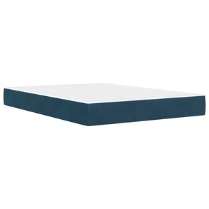 vidaXL Bed Frame with Mattress with Headboard Blue 160 x 200 cm Velvet