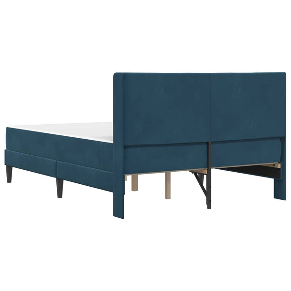 vidaXL Bed Frame with Mattress with Headboard Blue 160 x 200 cm Velvet