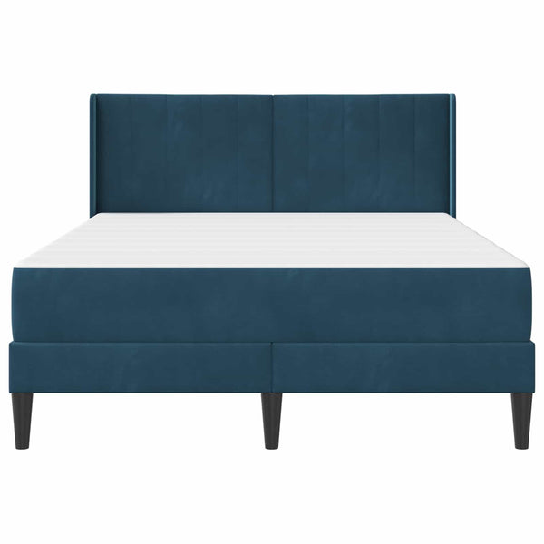 vidaXL Bed Frame with Mattress with Headboard Blue 160 x 200 cm Velvet