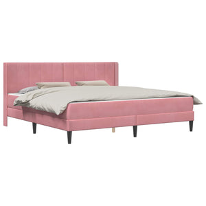vidaXL Bed Frame with Mattress with Headboard Pink 180 x 200 cm Velvet