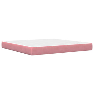 vidaXL Bed Frame with Mattress with Headboard Pink 180 x 200 cm Velvet