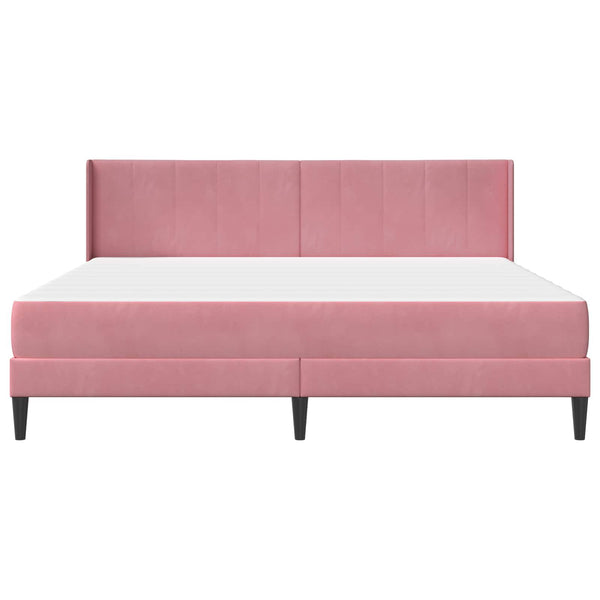vidaXL Bed Frame with Mattress with Headboard Pink 180 x 200 cm Velvet