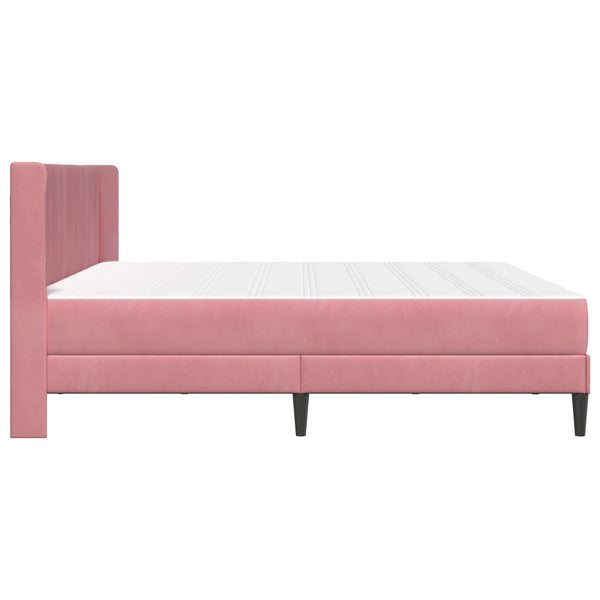 vidaXL Bed Frame with Mattress with Headboard Pink 180 x 200 cm Velvet