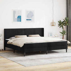 vidaXL Bed Frame with Mattress with Headboard Black 180 x 200 cm Velvet