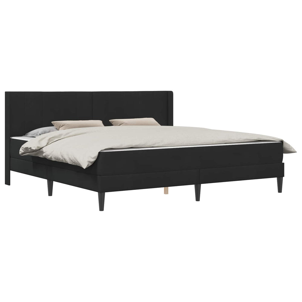 vidaXL Bed Frame with Mattress with Headboard Black 180 x 200 cm Velvet