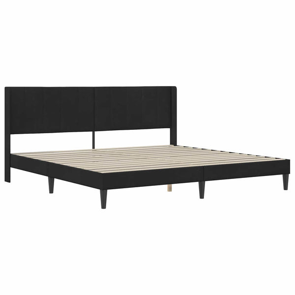 vidaXL Bed Frame with Mattress with Headboard Black 180 x 200 cm Velvet