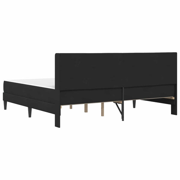vidaXL Bed Frame with Mattress with Headboard Black 180 x 200 cm Velvet