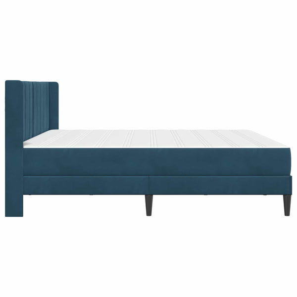 vidaXL Bed Frame with Mattress and Headboard Blue 180 x 200 cm Velvet