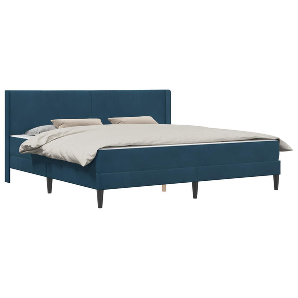 vidaXL Bed Frame with Mattress and Headboard Blue 200 x 200 cm Velvet