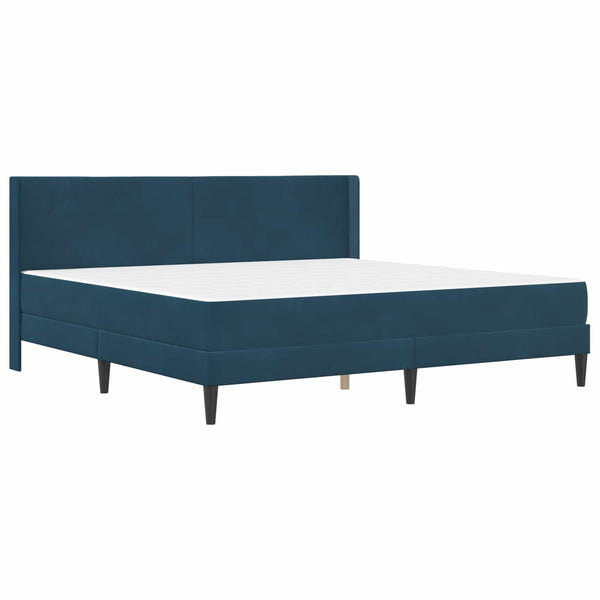 vidaXL Bed Frame with Mattress and Headboard Blue 200 x 200 cm Velvet