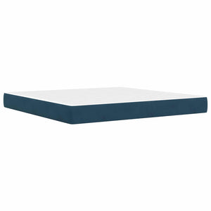 vidaXL Bed Frame with Mattress and Headboard Blue 200 x 200 cm Velvet