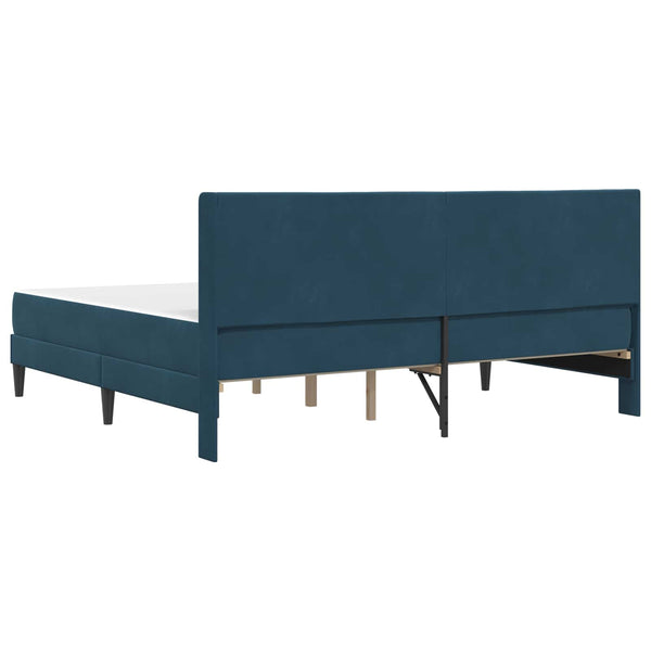 vidaXL Bed Frame with Mattress and Headboard Blue 200 x 200 cm Velvet