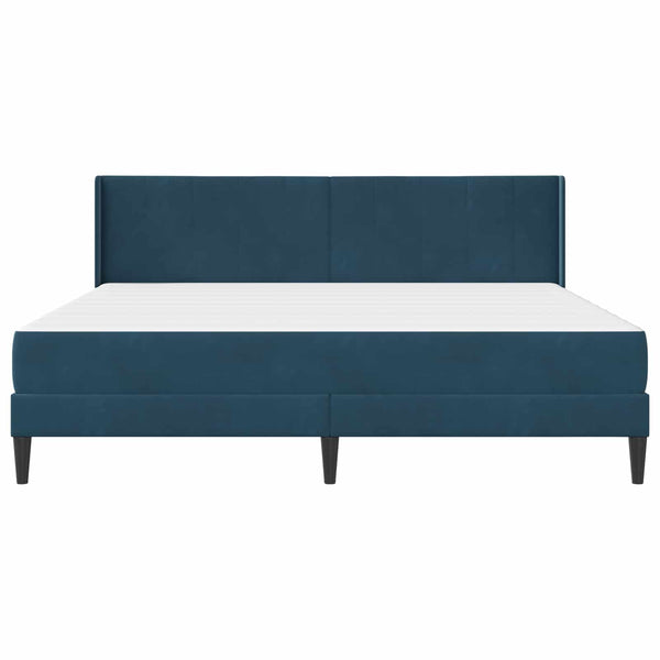 vidaXL Bed Frame with Mattress and Headboard Blue 200 x 200 cm Velvet