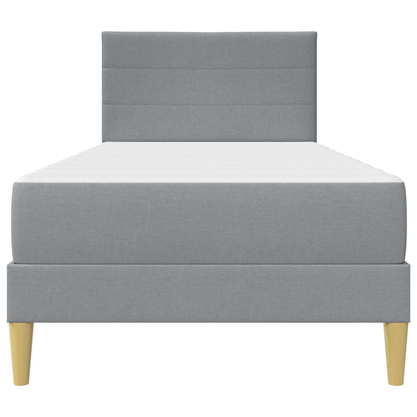 vidaXL Bed Frame Light Gray 90 x 190 cm Polyester