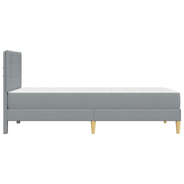 vidaXL Bed Frame Light Gray 90 x 190 cm Polyester
