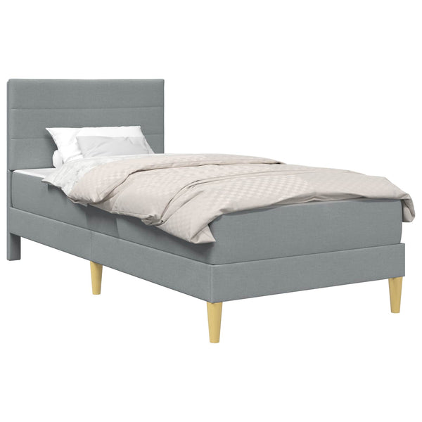 vidaXL Bed Frame Light Gray 90 x 200 cm Polyester