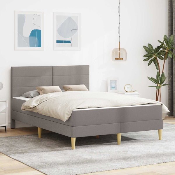 vidaXL Bed Frame Taupe 120 x 190 cm Polyester